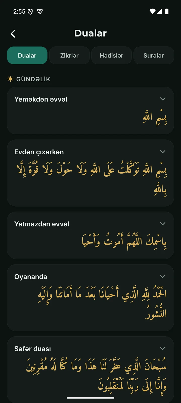 Hər an üçün bir dua.